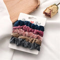 Soft Satin Imitation Silk Scrunchies Set - Elastic Ponytail Holders - lily supply