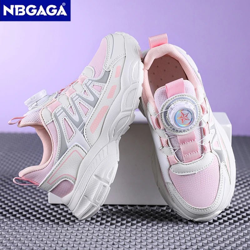 Girls Sports Shoes Lightweight Leather Kids Sneakers Casual Pink Fashion Children Anti - slip Walking Running Shoes - lily supply