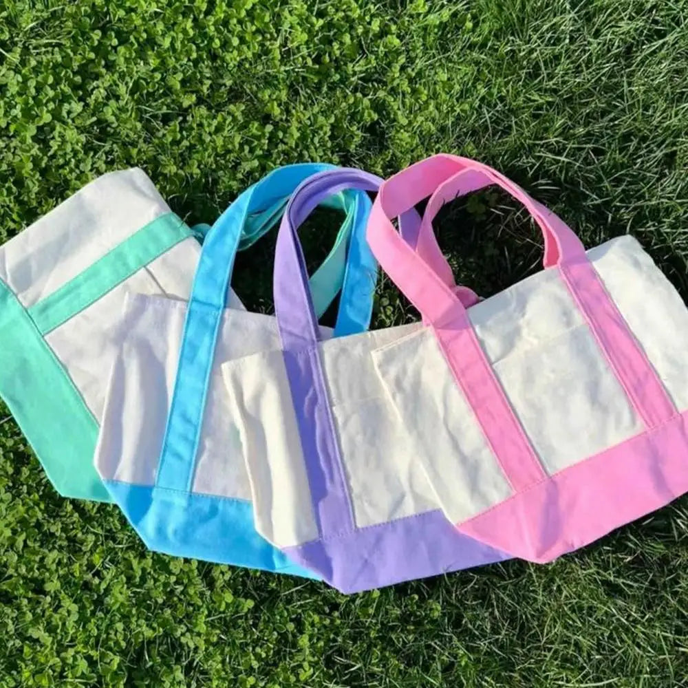 Canvas Reusable Grocery Tote Bag - Fashionable for Women Men Students