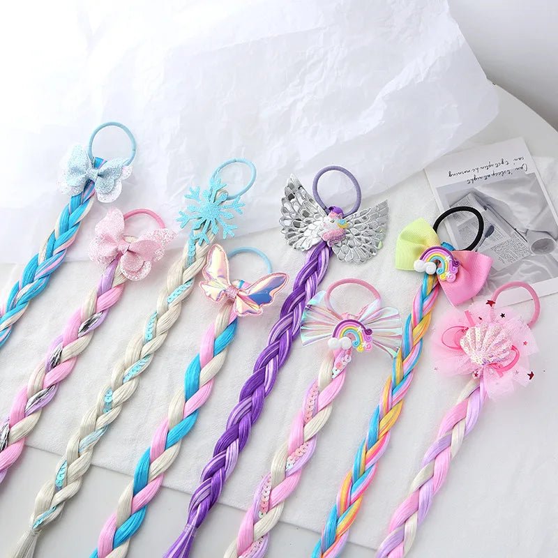 Girls Colourful Sequin Glitter Scrunchies - Elastic Pigtail Hair Rings - lily supply