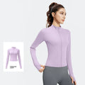 Women's Slim Yoga Running Zip Jacket - Long Sleeve Quick Dry Stand Collar Coat
