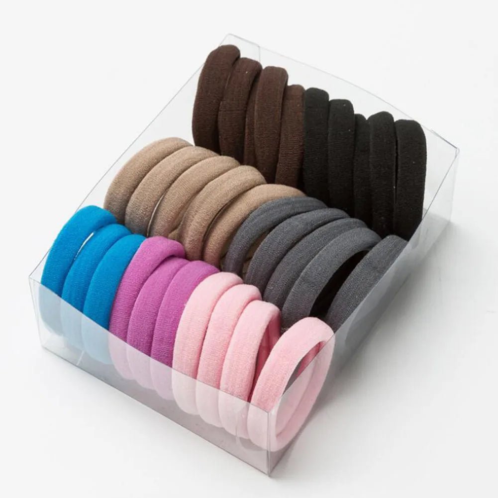 Colourful Wide Elastic Hair Scrunchie - Rubber Band Ponytail Holder - lily supply