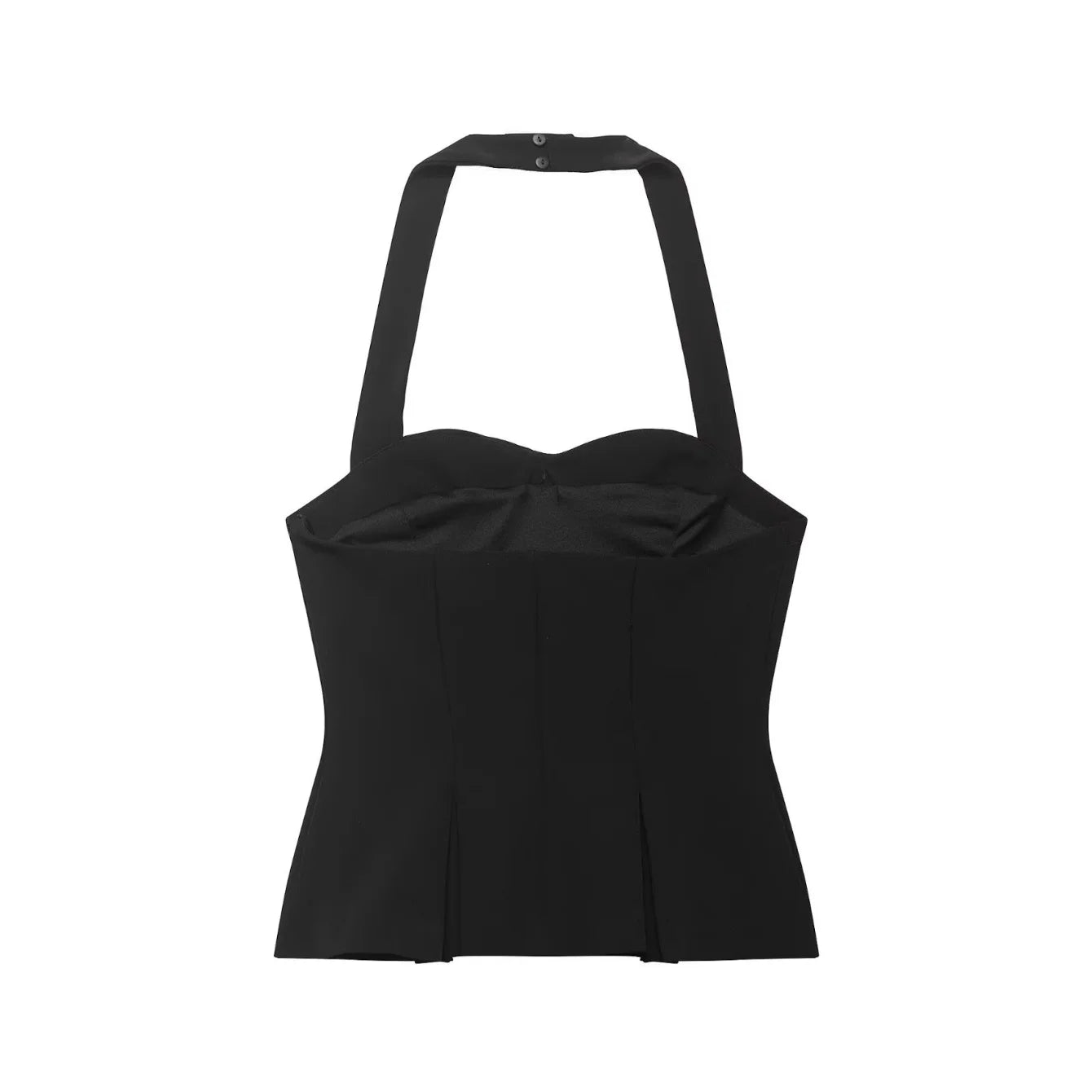 Women Black Sexy High Street Halter Tops Summer New Female Trendy Vacation Slim Backless Camisoles Lady Casual Chic Vest Tops