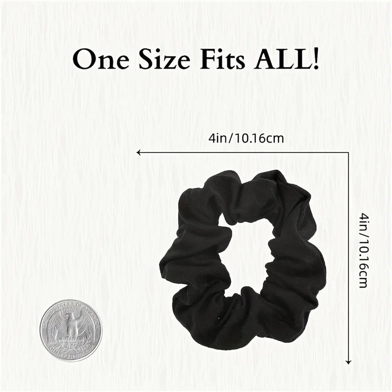 Black Hair Scrunchies - Ponytail Holders for All Hair Types - lily supply