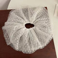 Oversized Lace French Hair Scrunchie - Elastic Ponytail Holder Headband