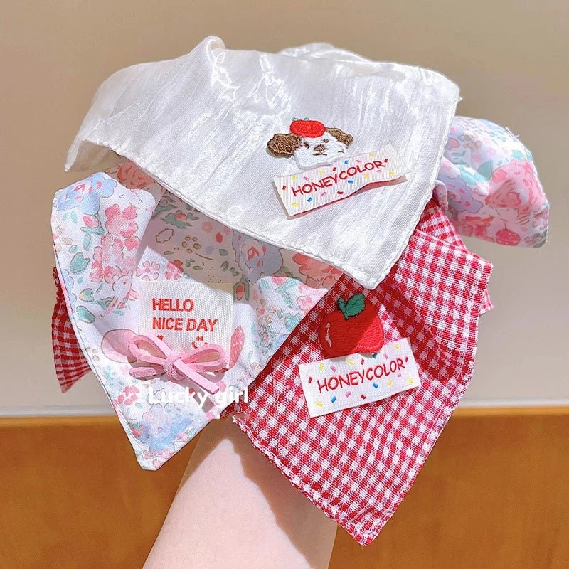 Cute Square Scrunchie for Girls - Sweet Children's Hair Tie Headband - lily supply