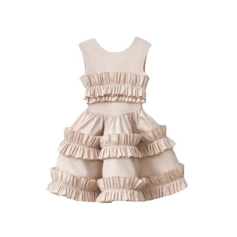 Girls Cake Lace Court Vest Princess Dress | Toddler Party Dress Ages 18M - 8Y - lily supply