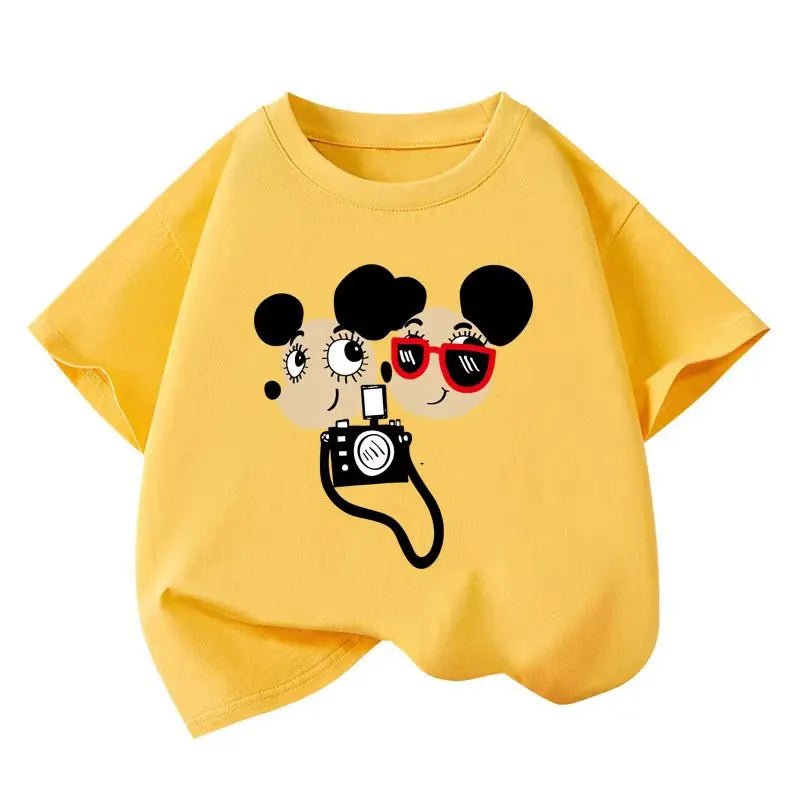 Girls T-shirts Short - sleeve Blouse for Kids 2025 Summer Teenager School Uniform Tees Cotton Children Outfits Toddler Outerwear - lily supply