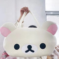 Kawaii Rilakkuma Plush Tote Bag - Cute Bear Cartoon Shoulder Bag