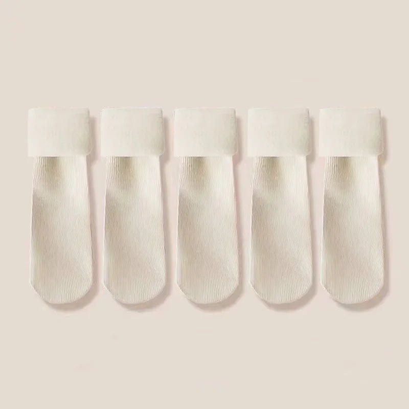 Women's Fuzzy Warm Snow Socks - 5 Pairs Thickened Sleeping Floor Stockings - lily supply