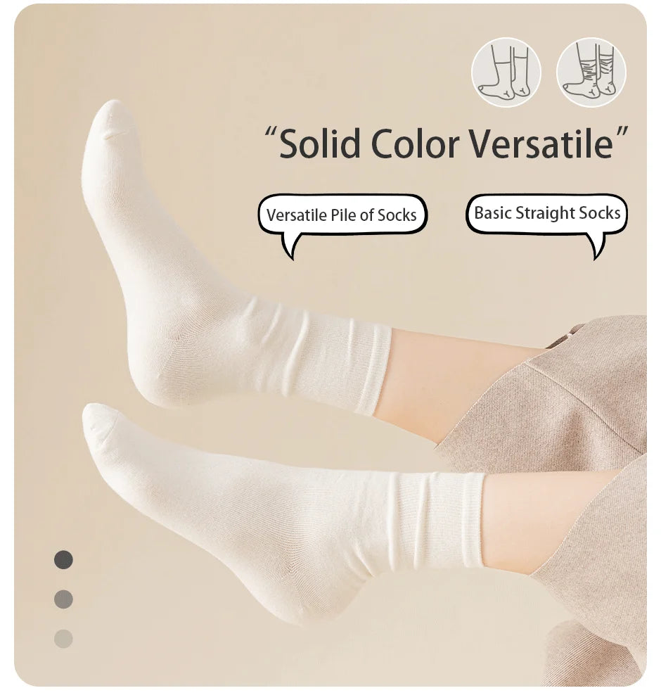 Women's Solid Colour Mid Tube Socks – Everyday Casual Socks