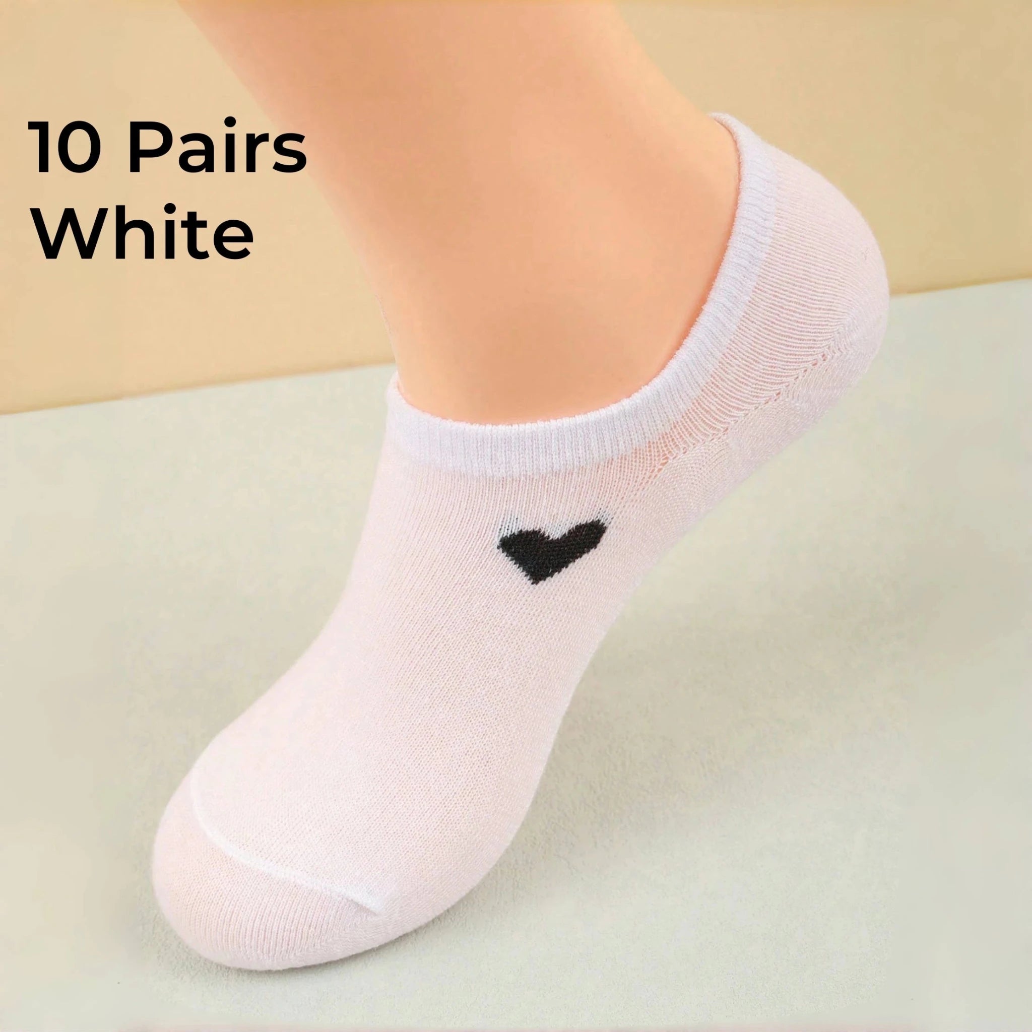 Women's Heart Pattern No - Show Socks – Invisible Ankle Socks - lily supply