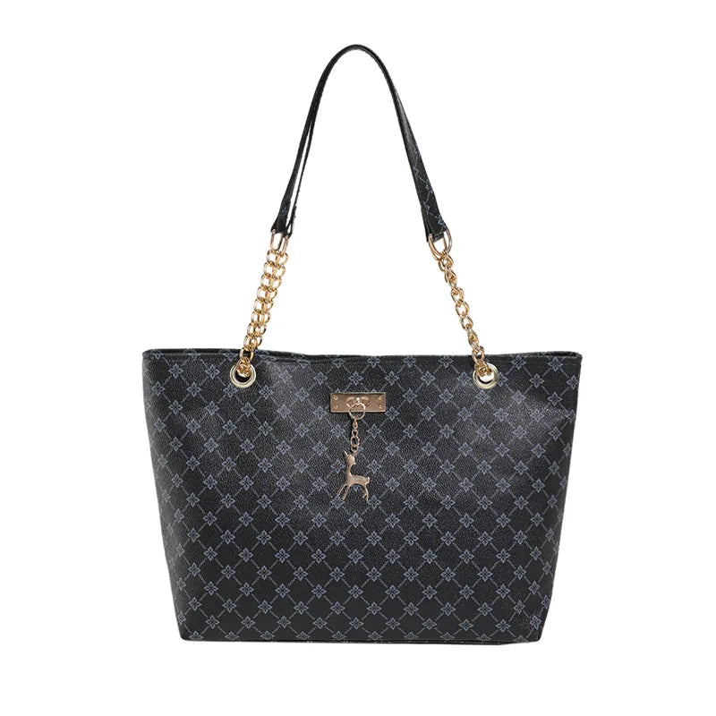 Women's Large Capacity Luxury Print Tote Bag - Trendy Shoulder Purse