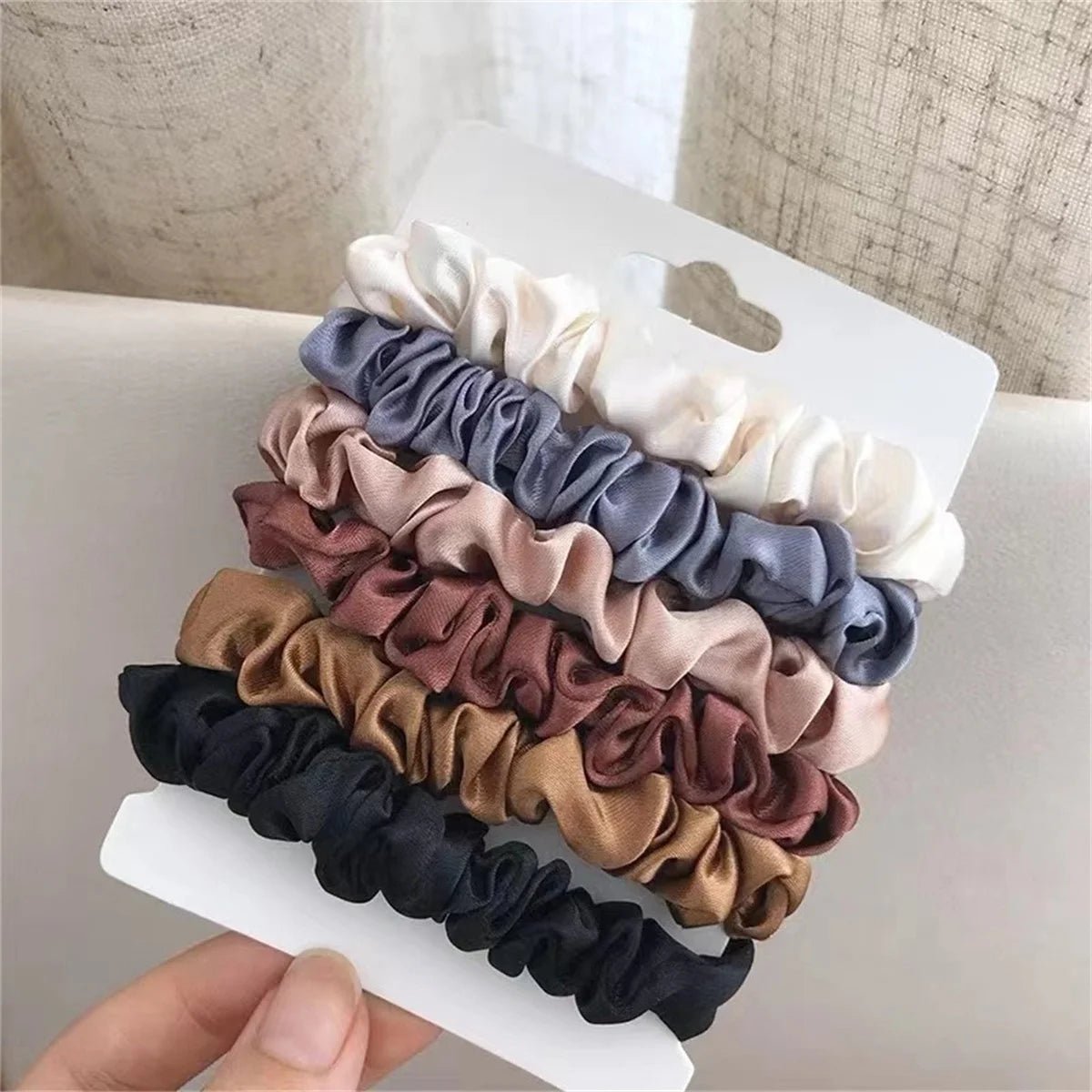 6pcs Satin Hair Scrunchies - Softer Than Silk for Women & Girls - lily supply