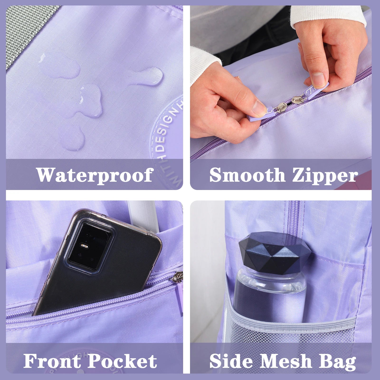 Travel Bag Foldable Duffle Bag for Women Men Carry On Tote Lightweight Sports Gym Tote Weekender Overnight Bag
