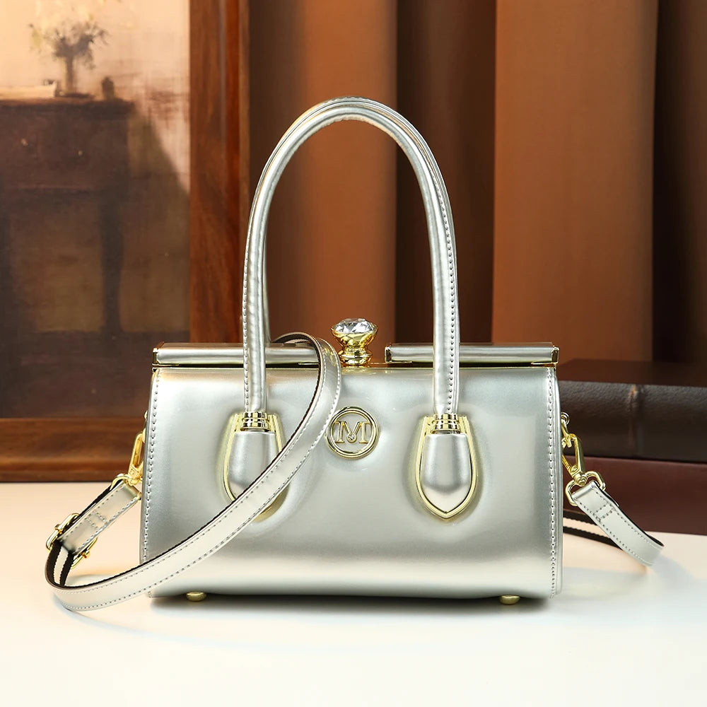 Handbag women 2026 new light luxury diamond studded lock crossbody bag retro pillow bag