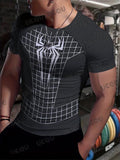 Men's sports short - sleeved T-shirt with 3D superhero print - summer adult quick - drying and breathable running sports shirt - lily supply