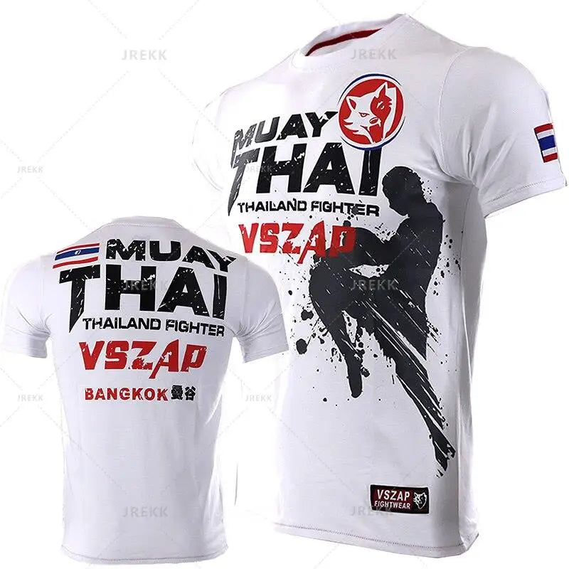 Muay Thai Boxing Sports T-Shirt - Running Fitness Outdoor Wrestling Tracksuit