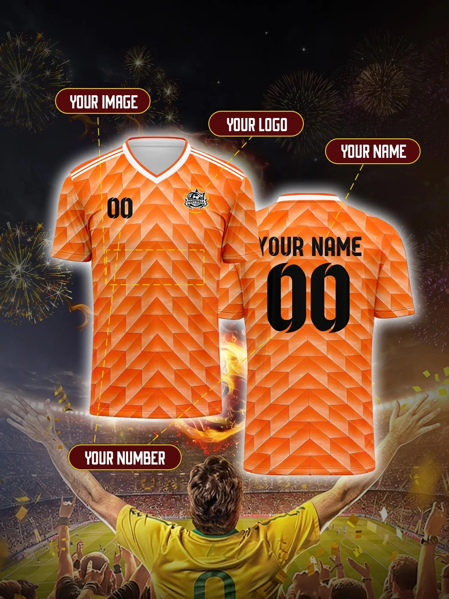 Custom Soccer Jersey – Personalised with Your Image, Name & Number - lily supply