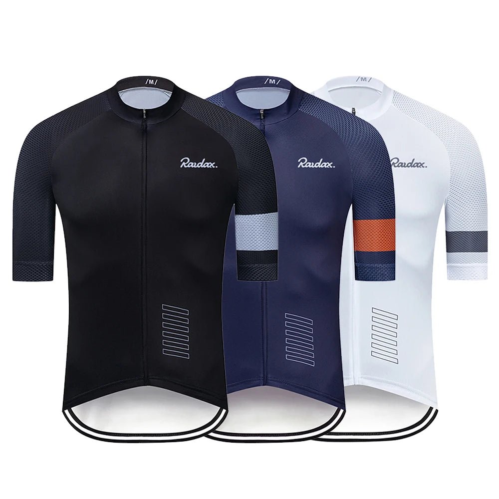 Raudax Classic Black Cycling Jersey – Short Sleeve Racing Top - lily supply