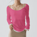 Women's Long Sleeve Sports Shirt Yoga Wear Fitness T-Shirt Quick - dry Running T-shirt Workout Top Female Gym Shirt Clothing - lily supply
