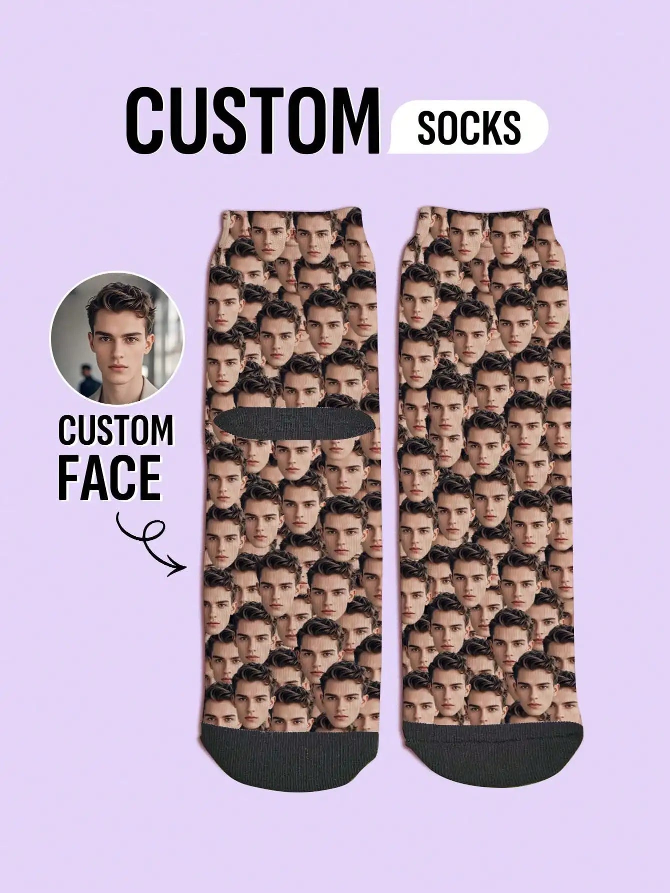 Custom Face Socks - Personalised Photo Socks Gift
