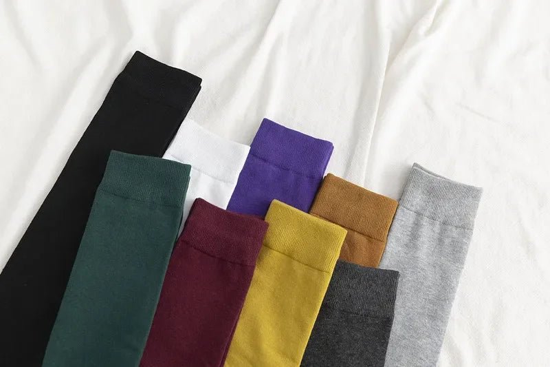 Women's Cotton Knee High Black Calf Socks – Classic Long Socks - lily supply