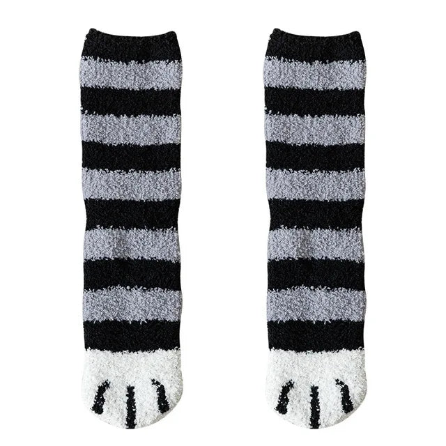 Women's Kawaii 3D Dog & Cat Paw Fleece Socks – Cute Fluffy Socks - lily supply
