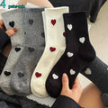 Women's Cute Heart Print Casual Socks - 1/4/8 Pairs Breathable Mid Tube