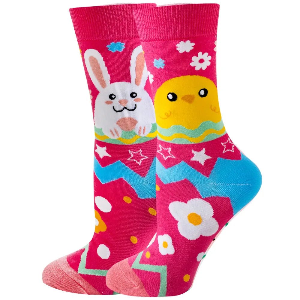 Women's Plant, Hedgehog & Sloth Print Socks – Trendy Casual Socks - lily supply