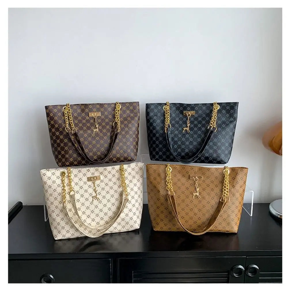 Women's Luxury Print Tote Bag - Large Capacity Fashion Shoulder Purse