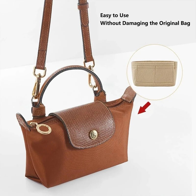 Bag Organiser for Longchamp - Multi - Pocket Inner Liner Insert for Mini Tote - lily supply