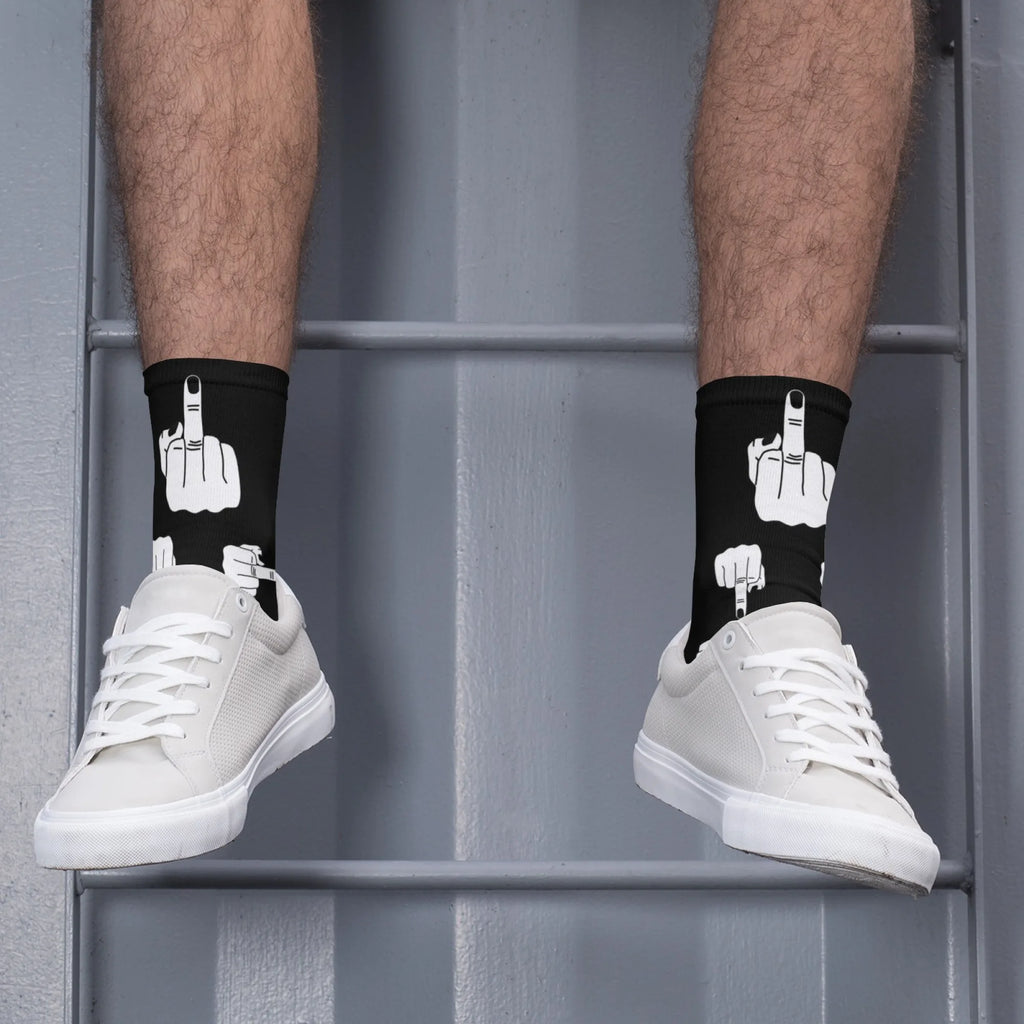 Men's Funny Finger Art Harajuku Socks - Hip Hop Novelty Party Happy Gift Socks - lily supply