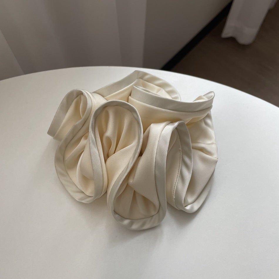 Korean Big Size Ruffle Scrunchie - Elegant Ribbon Updo Hair Ties - lily supply