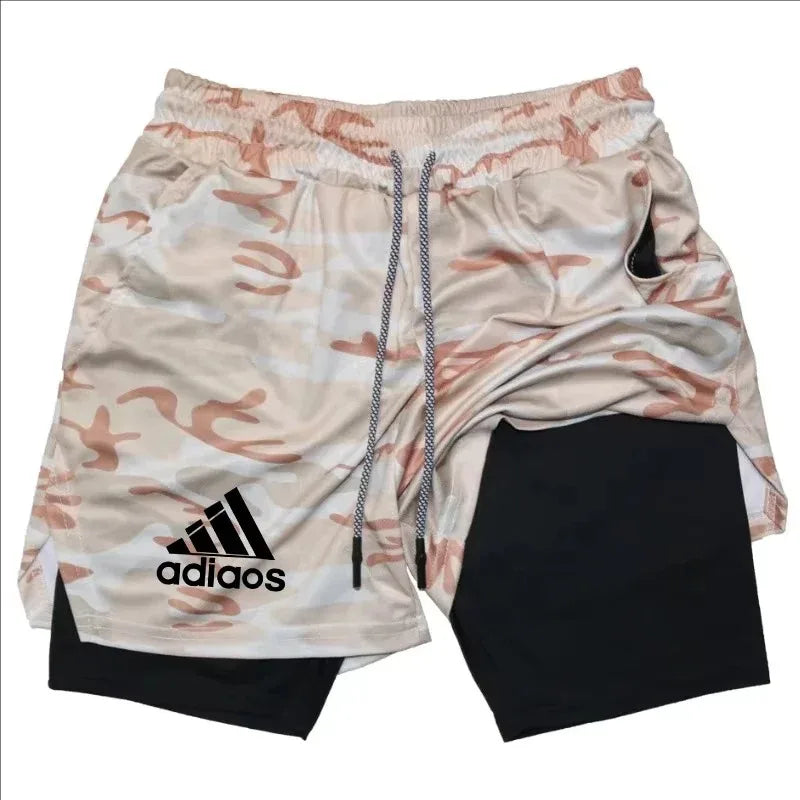 Men's 2-in-1 Mesh Compression Shorts – Breathable Quick Dry Gym Fitness Running Shorts