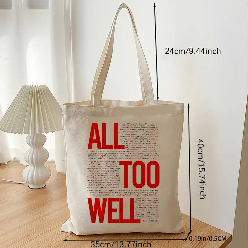 Taylor Swift Canvas Tote Bag - TS Merch Book Shoulder Shopping Bag