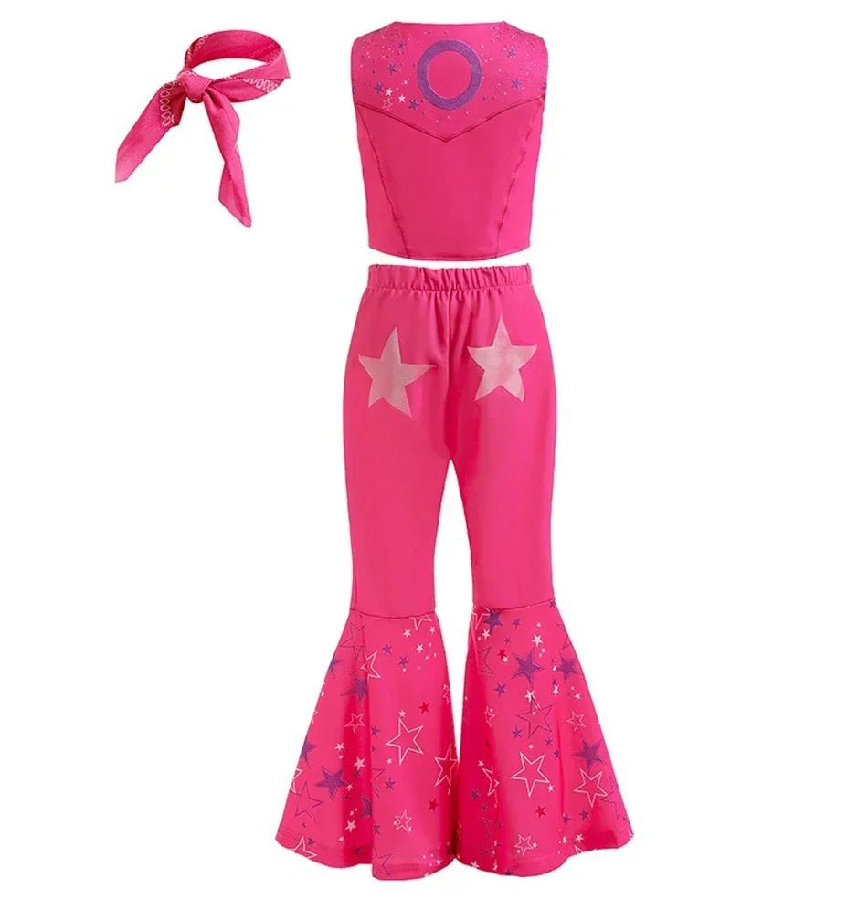 Girls Cowgirl Dress Girls Costume for Kids Girls Cosplay Birthday Party Princess Pink Halloween Carnival For Girls Top Trousers - lily supply