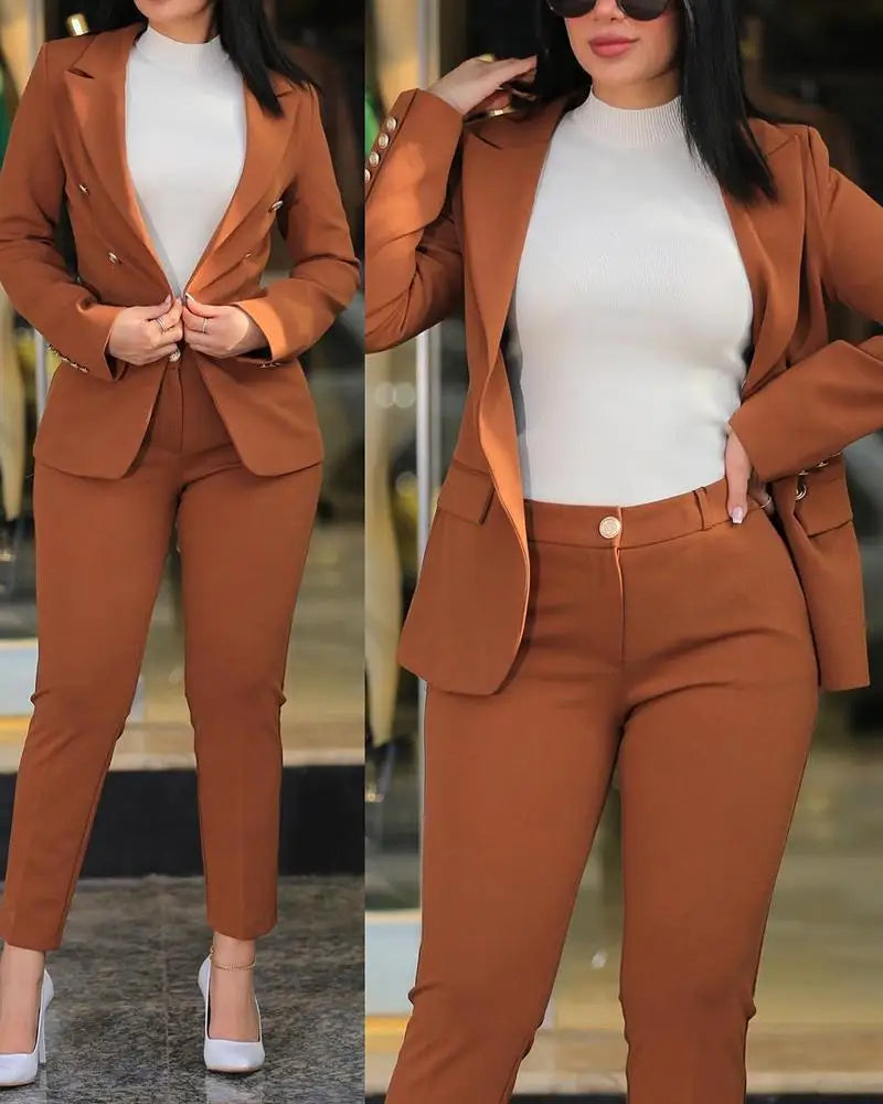 Women's Blazer & Work Pants Set