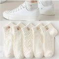 Women's Bear & Rabbit Rainbow Ankle Socks – Cute Kawaii Socks - lily supply
