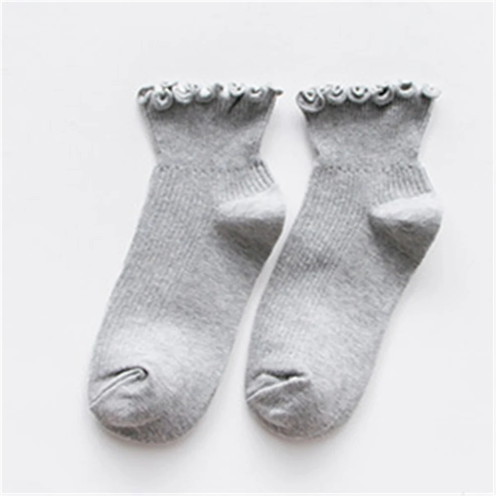 Fashion Lace Ruffles Soft Cotton Women Socks - lily supply