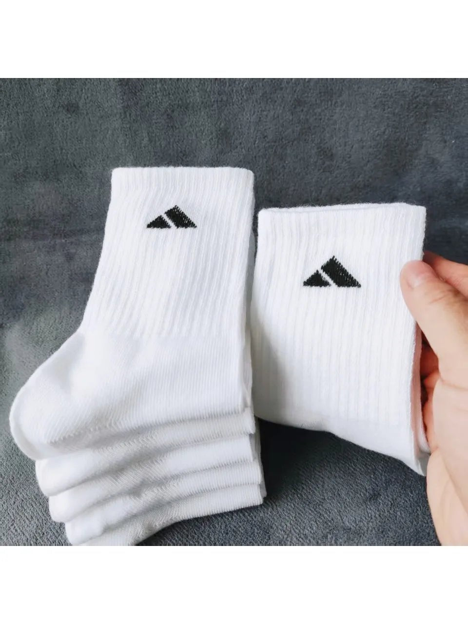 Men & Women Solid Colour Socks - 5/10 Pairs Antibacterial Breathable Comfortable - lily supply