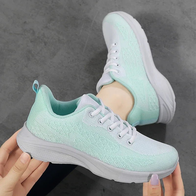 Women's Sports Shoes Solid Color Casual Sports Breathable Lace - up Lightweight New Women's Walking Fitness Loafers - lily supply