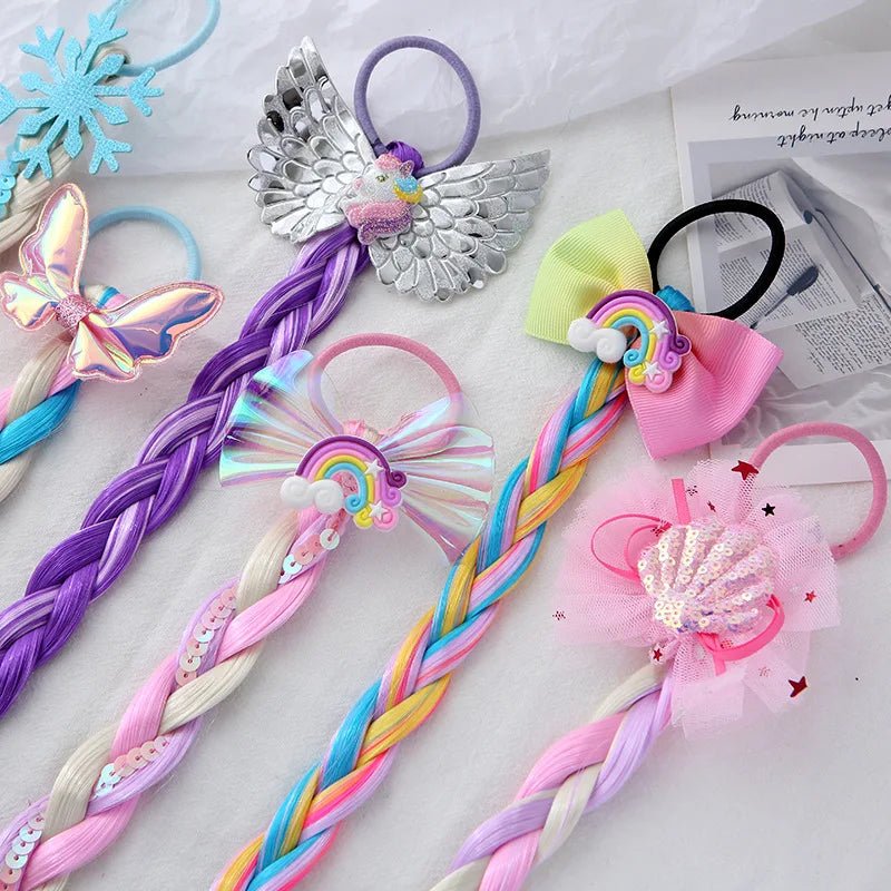 Girls Colourful Sequin Glitter Scrunchies - Elastic Pigtail Hair Rings - lily supply