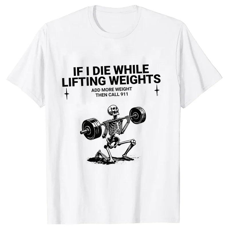 Men's Funny Weightlifting Gym T-Shirt - Short Sleeve Fitness Exercise Tee