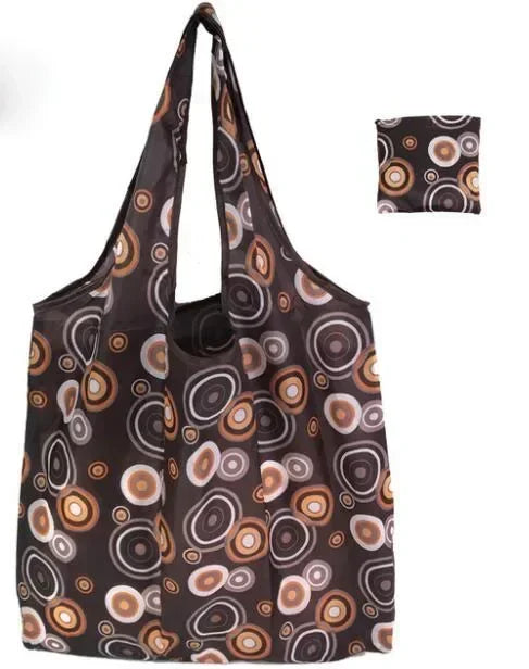 Big Nylon Foldable Reusable Tote Bag - Eco Polyester Shoulder Handbag