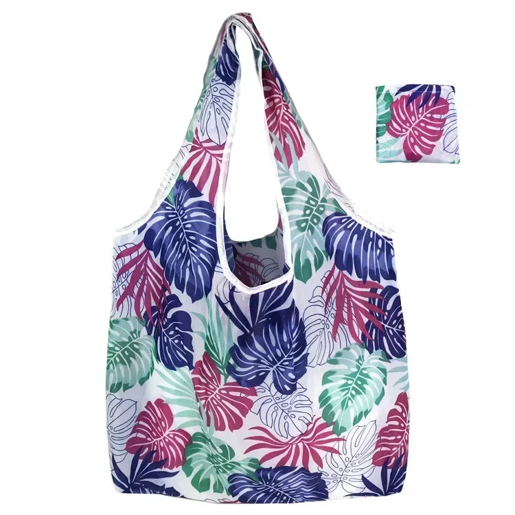 Big Nylon Foldable Reusable Tote Bag - Eco Polyester Shoulder Handbag