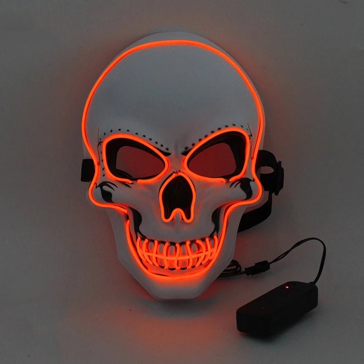 Halloween Horror Skull Mask LED Cold Light Mask LED Halloween Mask Cosplay Mask Halloween Party Decoration Luminous Skull Masks - lily supply