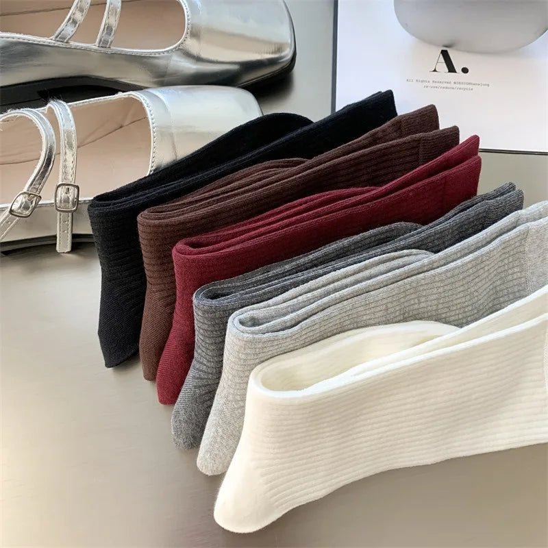 Women's Korean Stripe Pile Long Winter Socks – Warm Knee High Socks - lily supply