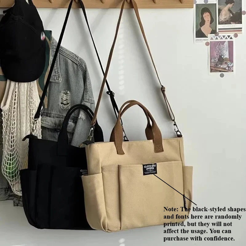 Women's Large Minimalist Canvas Tote Bag - Extra Wide Work Shopper