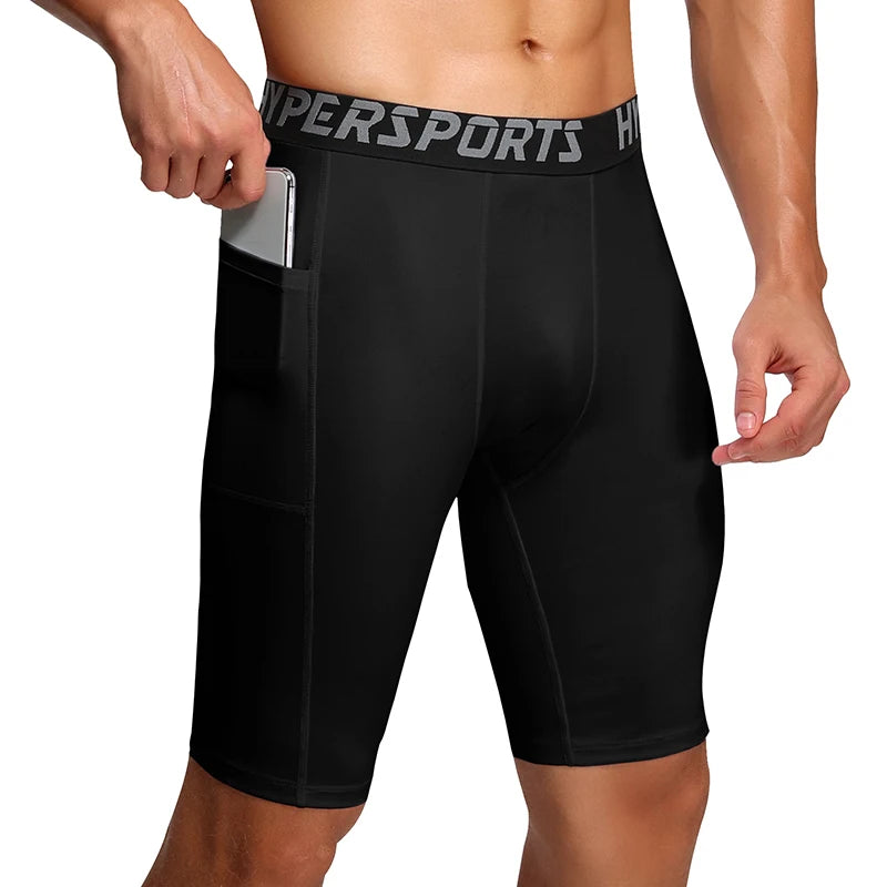 Men's Compression Running Shorts & Gym Tights – Quick Dry Sport Trunks